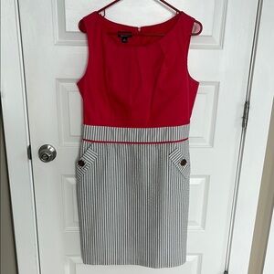 Alyx Red and Gray Sleeveless Sheath Dress